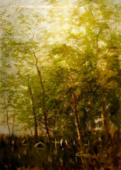 Fringe of Forest with Crosses by Laszlo Mednyanszky